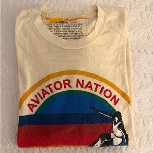 Aviator Nation New York City Boyfriend Tee in Creme size L